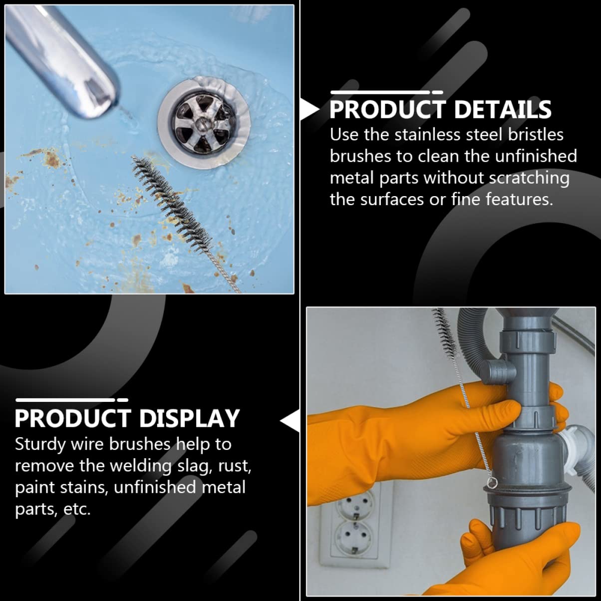 HOODANCOS 6pcs Stainless Steel Tube Cleaning Brush Flexible Chimney Sweep Tool for Cleaning Removal and Maintenance of Narrow Spaces and Curves