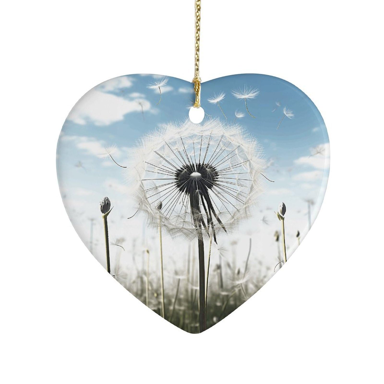 Fekiloot Style Dandelion Ceramic Ornament Home Decor Keepsake