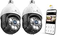 Vista 18 de SYMYNELEC 5GHz/2.4GHz Light Bulb Security Camera Outdoor Waterproof 2.5K, 5G Dual Band WiFi Light Socket Security Camera with AI Human Motion