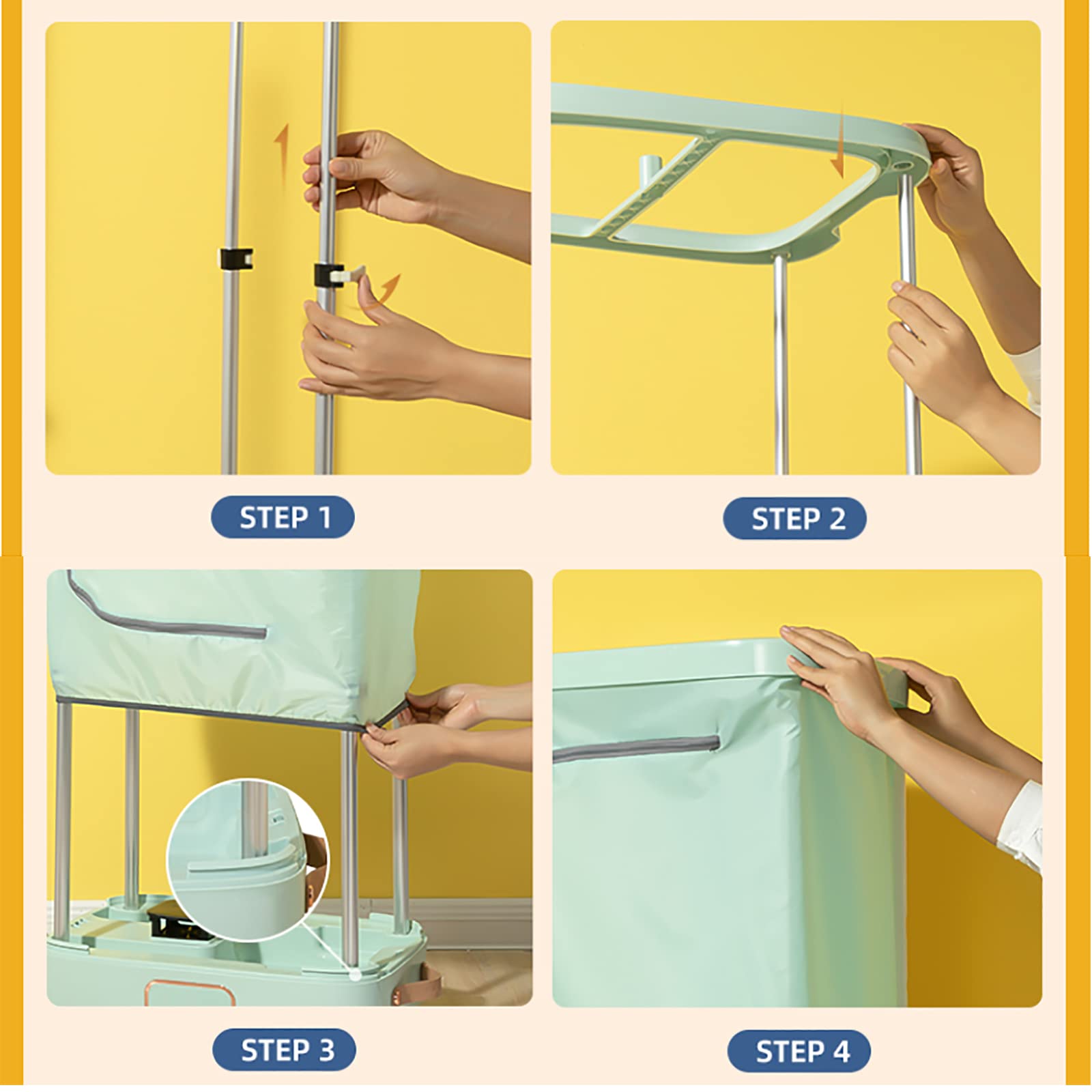 FAXIOAWA Sèche-Linge électrique 800 W, 0-180 Min, minuterie réglable, température constante 60 °, Grande capacité 8 kg, séchage Rapide