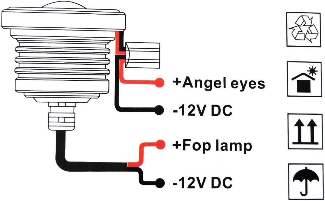 2PCS Car Angel Eye Fog Light: 2.5" Round COB LED Fog Light - White Angel Eye Projector with Halo Rings,Universal Vehicle DRL Daytime Driving Light Fog Lamp Bulbs (White)