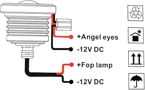 Miniatura 5 de 2 luces antiniebla de ojo de ángel para automóvil: 2.5 pulgadas redonda COB LED antiniebla - Proyector de ojo de ángel blanco con anillos de halo,