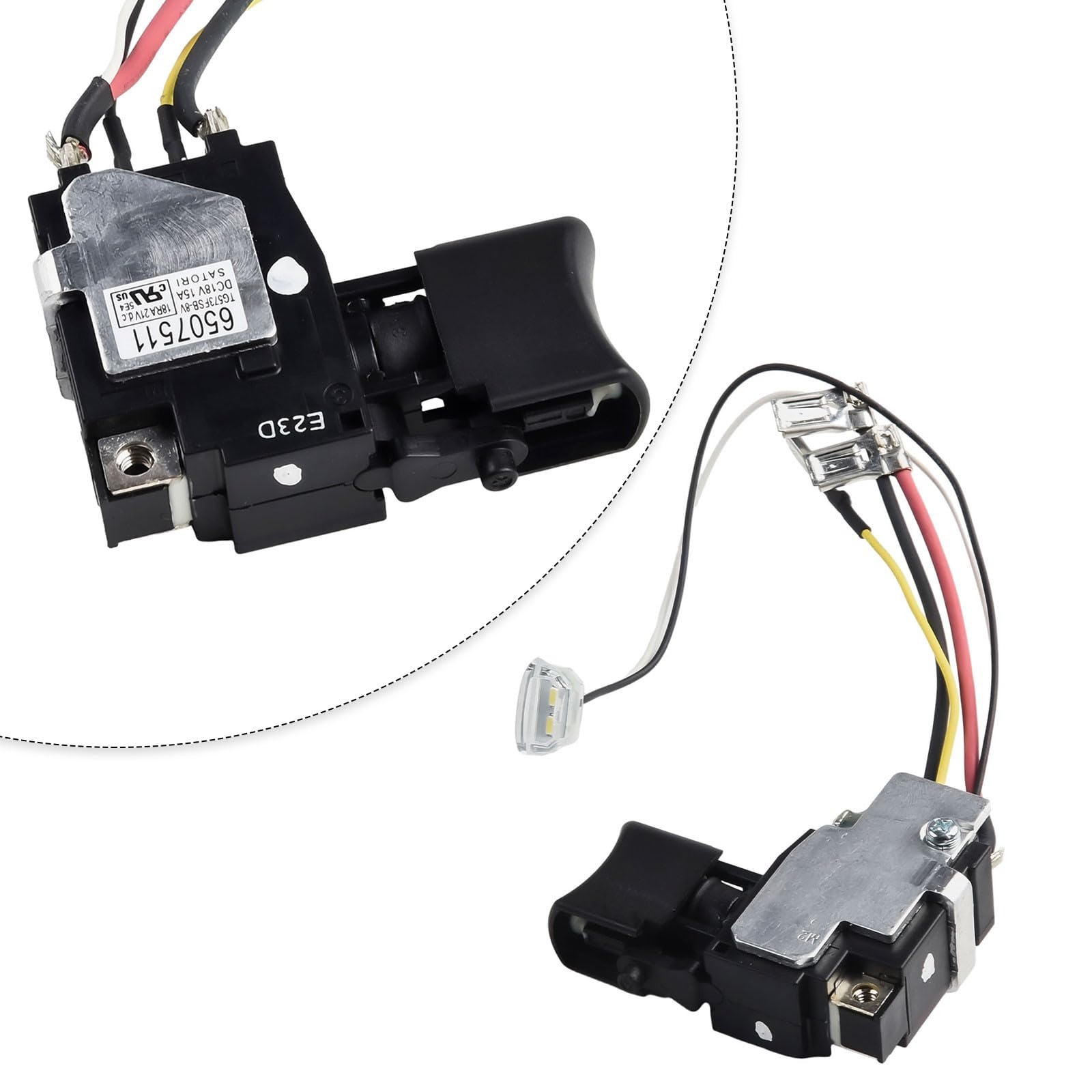 Interrupteur de rechange 18 V pour outils électriques Makita TD152D, DTD152, DTD152Z, DTD152RME, DTD152RFE, et 650751-1/6507511