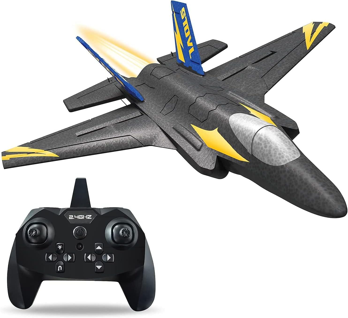 RC Plane -2.4Ghz 4 Channels Remote Control Airplane Ready to Fly,RC Plane Built in 6-Axis Gyro,3D/6G Fly Modes RC Jet for Advanced Kids Adult, Entry Training Level RC Plane for Beginner -Two batteries