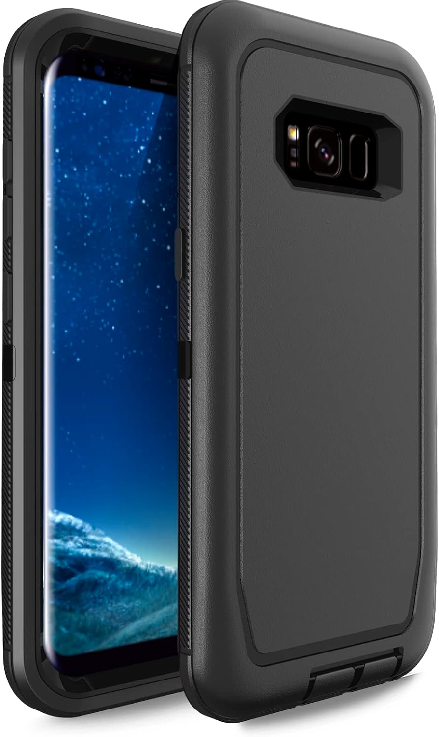 Case for Samsung Galaxy S8 Plus, Galaxy S8+ Phone Case Heavy Duty Shockproof Dustproof Defender 3 in 1 Rugged Protective Bumper Cover for Samsung S8 Plus Black