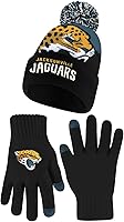 Vista 217 de Ultra Game Gorro de invierno de punto súper suave oficial de la NFL con guantes extra cálidos para pantalla táctil