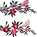 2-Piece Butterfly Flower Embroidered Patches, Iron-On/Sew-On Applique for Jeans, Hats, Shirts & Clothes, Multicolor DIY Clothes Accessory