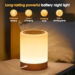 Kids Night Lights for Bedroom, LED Bedside Table Lamp Touch Dimmable, 13 Colors Changing & 5 Modes, Portable Small Lamp USB Rechargeable Sleep Aid,Eye Caring Baby Night Lamp Nursery with Timer