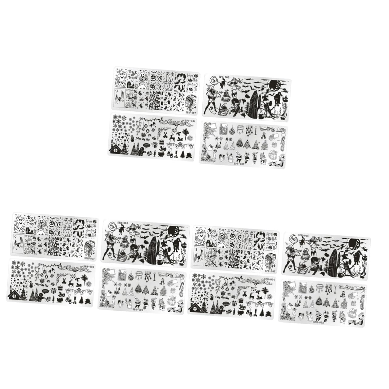FRCOLOR 12 Pz Lamina Ungueale Natalizia Modello Di Stampaggio Di Immagini Per Unghie Modelli Di Stampaggio Piastre Per Unghie Per Nail Art Stampino Per Unghie Abito Giapponese Attrezzo