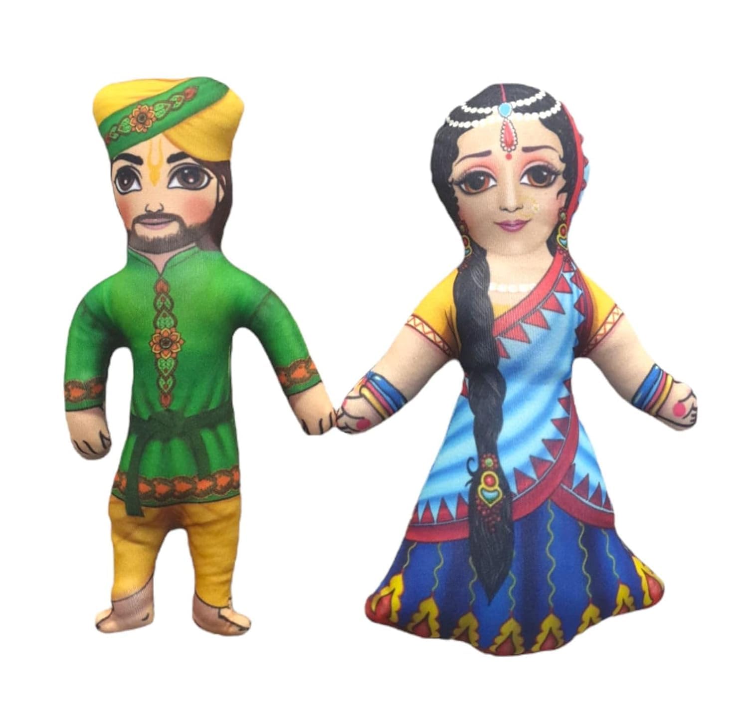 Vrindavanstore.in "Nand Baba & Yashoda Maiya Soft Toys Set – Plush Devotional Dolls for Kids, Perfect for Play and Gifts