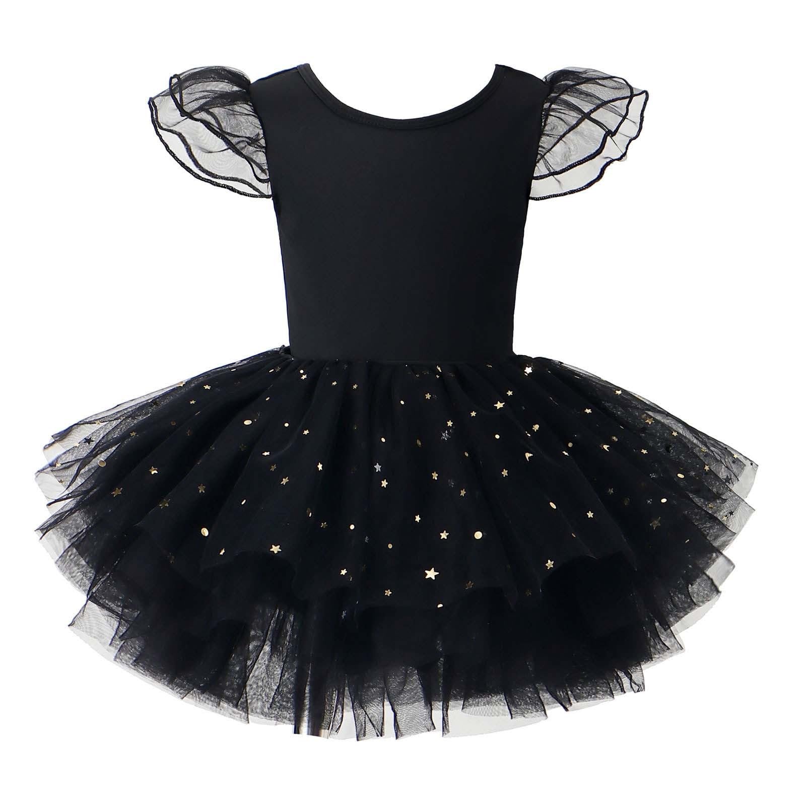 Vestido de ballet para niñas, vestido de ballet brillante, de malla, tutú con volantes, sin mangas, para verano, casual, fiesta, gimnasia, danza