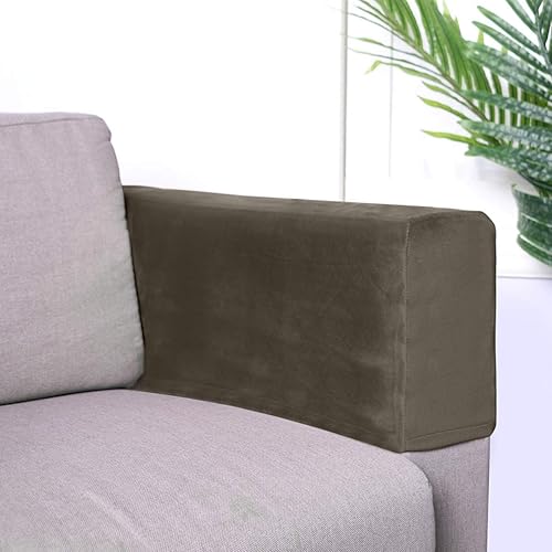 Miniatura 7 de LIOOBO Protectores de brazo de silla, funda elástica para reposabrazos de sofá, protector elástico lavable para el hogar, oficina, sillón