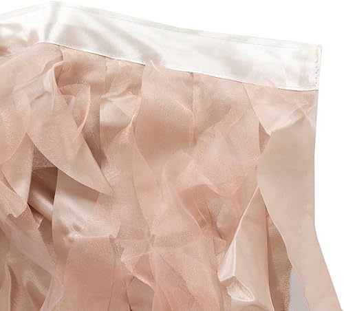 Miniatura 9 de Efavormart - Falda de mesa de tafetán de sauce rizado de 14 pies