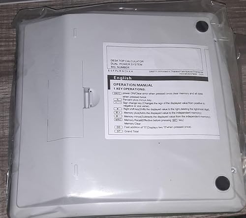 Miniatura 4 de Calculadora de gran tamaño para oficina de escritorio, pantalla LCD extragrande, calculadora de contabilidad de números grandes de 12 dígitos con