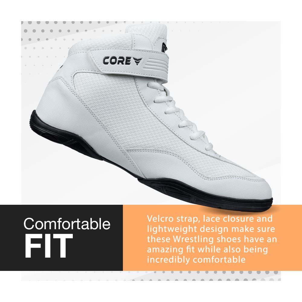 CORE Chaussures de Lutte pour Hommes, Femmes et Enfants - Wrestling Shoes, Lutte Homme - Chaussures d'arts Martiaux antidérapantes