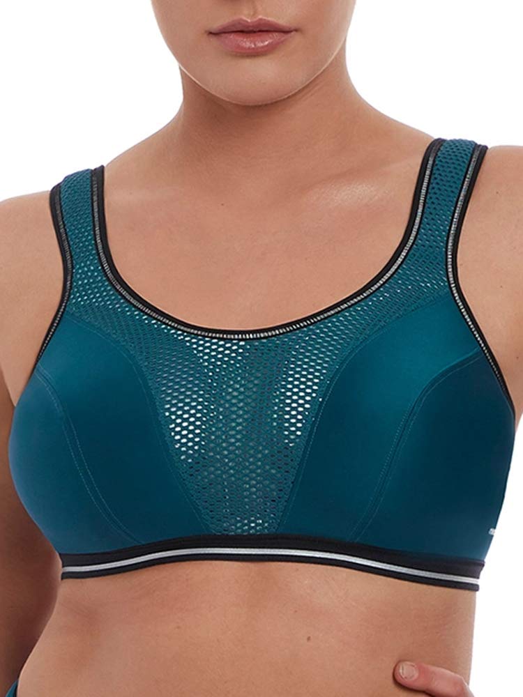 Freya Women's Force Crop Top Wireless Sports Bra Bra, Petrol, 32D