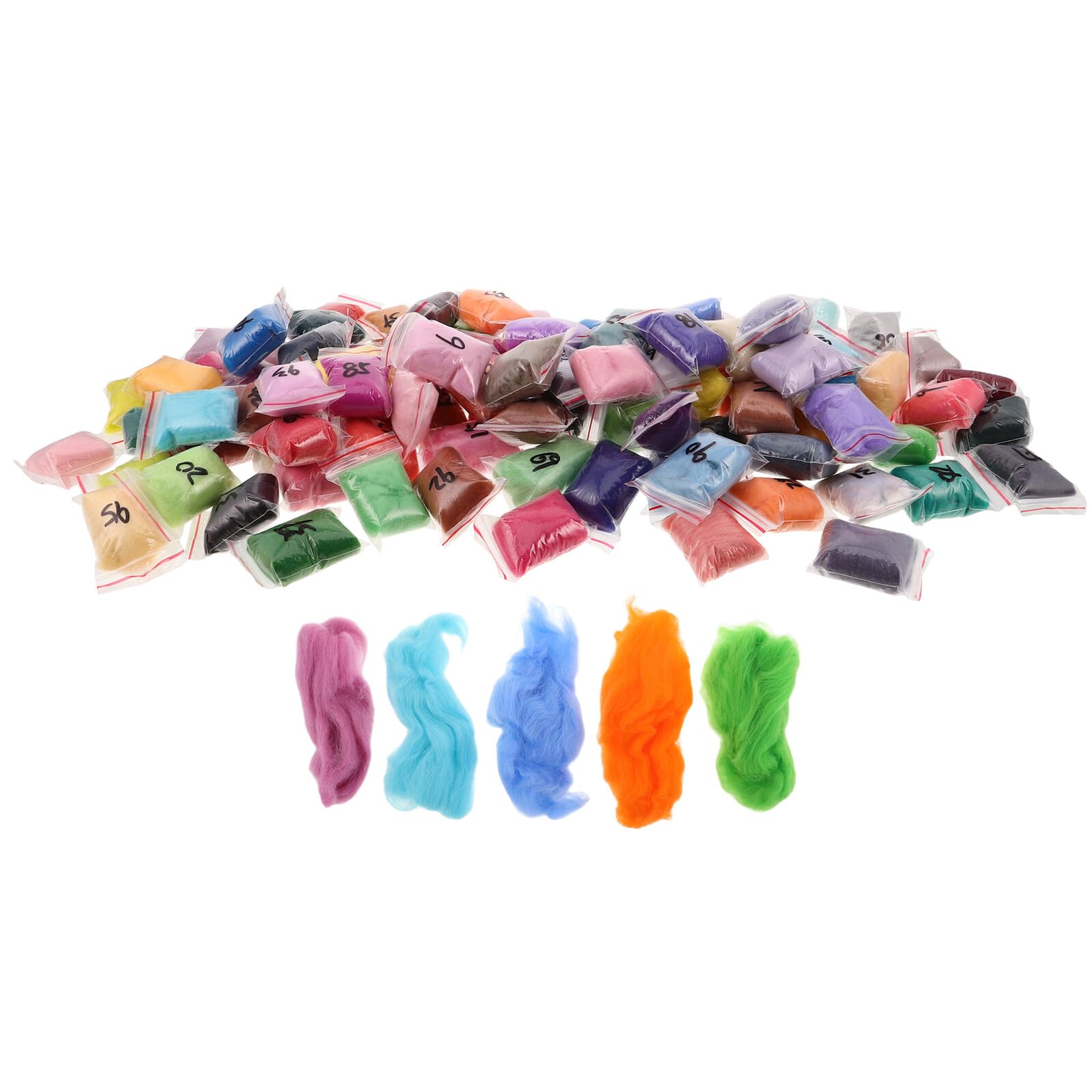 100 piezas Kit Lana para Fieltro con Aguja Colores Premedidos para Manualidades DIY para Principiantes y Expertos Proyectos de Fieltro y Creativo
