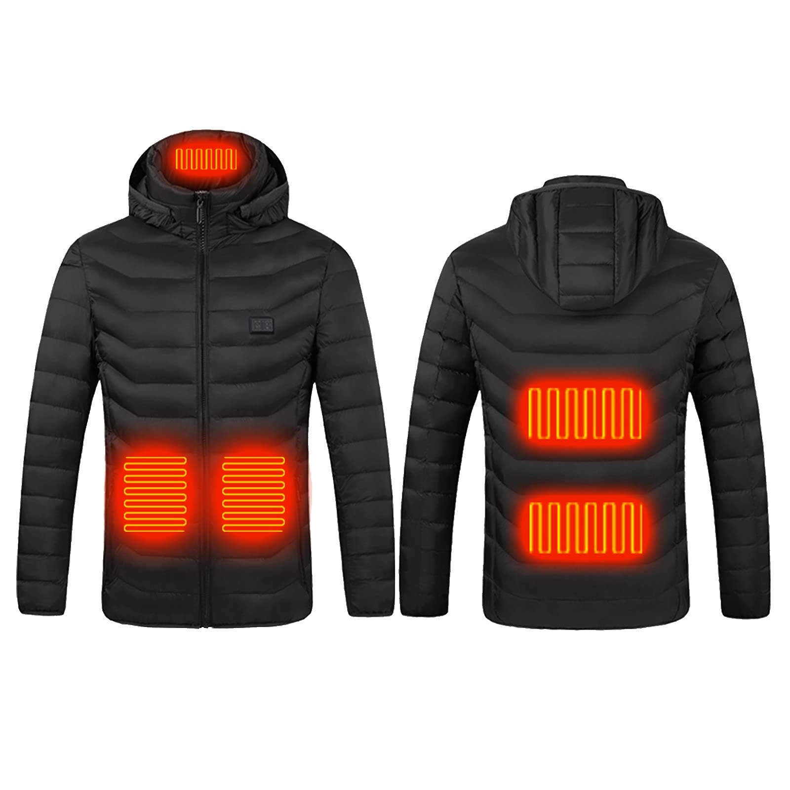 Giacca Riscaldato Uomo con Batteria Manica Lunga Elettrico Termica USB Trapuntato Piumino Giubbotto Riscaldato Moto Sci Lavoro Cappotto Giubbino Invernale All'aperto