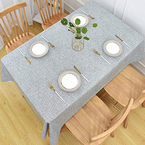 Nappe de Table Plastique Imperméable en PVC Gris Rectangulaire 137x250 cm - 8