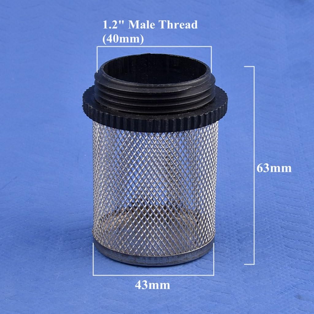 1 filtro in acciaio inox 304 per acquario e pompa di irrigazione da giardino, attacco filettato maschio da 1/2 "-2" (5 pezzi da 1 pollice)