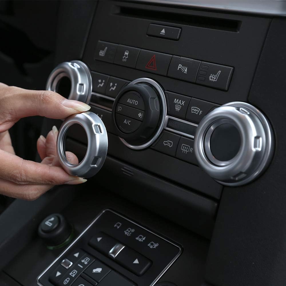 5pcs Chrome Volume and Air Conditioning Knobs Trim for Land Rover Discovery 4 LR4 2010-2016 RRS 2010-2013 Freelander 2 2013-2015