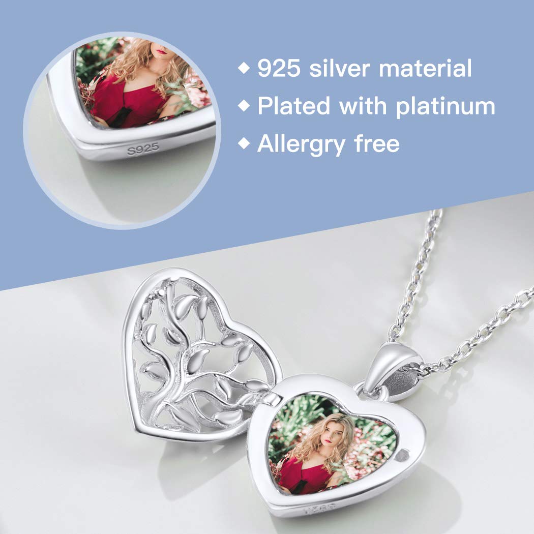 Suplight Collana Personalizzata con Foto a Medaglione Cuore Apribile Collana da Donna Personalizzata Placcato Oro 18K Oro Rosa Confezone Regalo