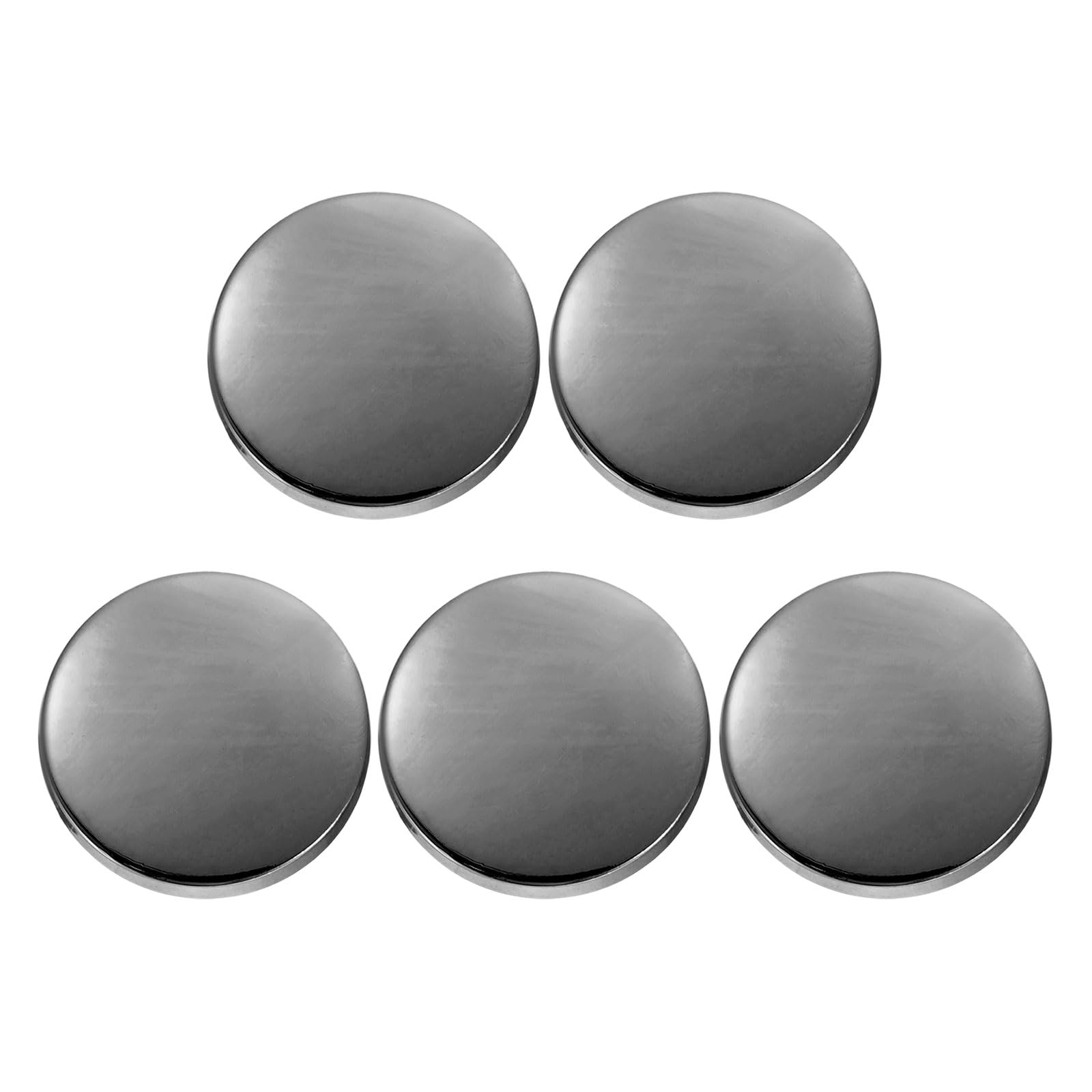 sourcing map 5pcs Metal Round Buttons 23mm Zinc Alloy Shank Flat Sewing Craft Replacement Buttons for Clothing Decoration DIY Accessories, Black