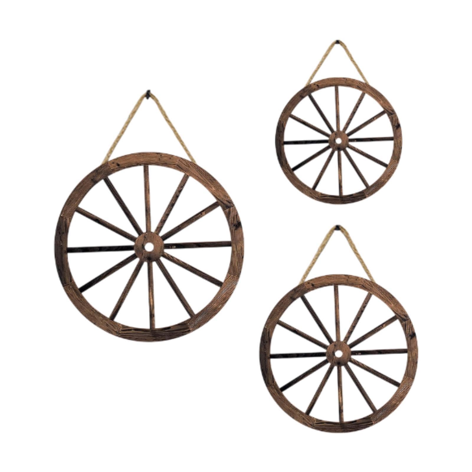 Wagon Wheel Decoraion Handcrafted Creative Wall Art for Holidays Shop Studio-image-4