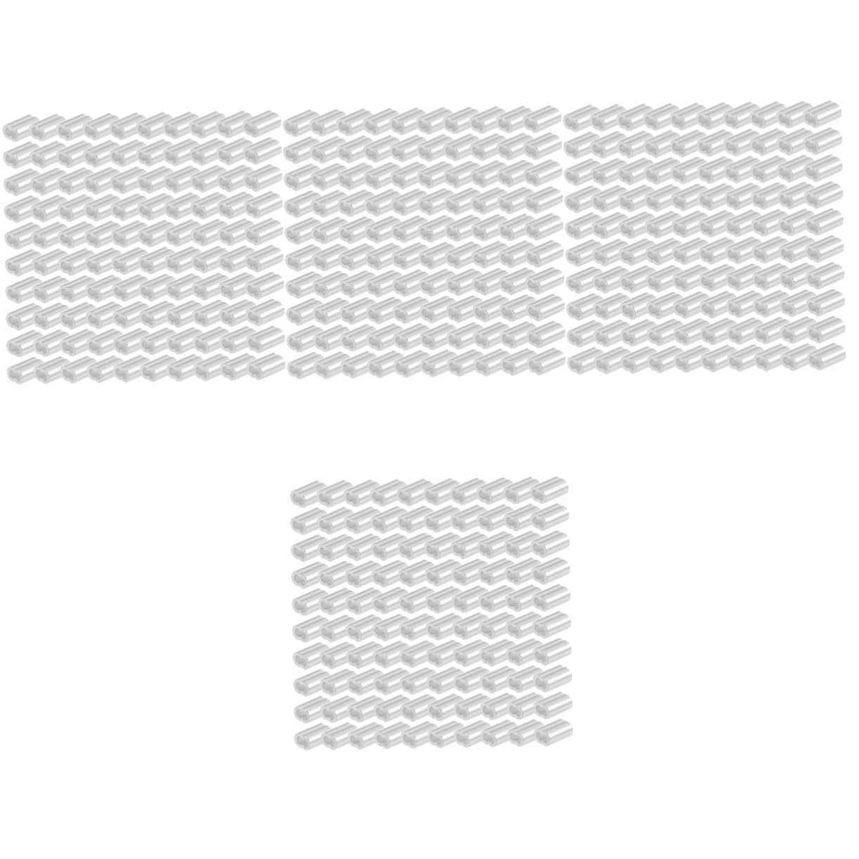Clip con manicotto a crimpare in alluminio, Manicotti di crimpatura in alluminio a doppio foro a forma di 8 for cavi metallici, confezione da 200, argento, diverse misure(0.9x0.6cmx4pcs)