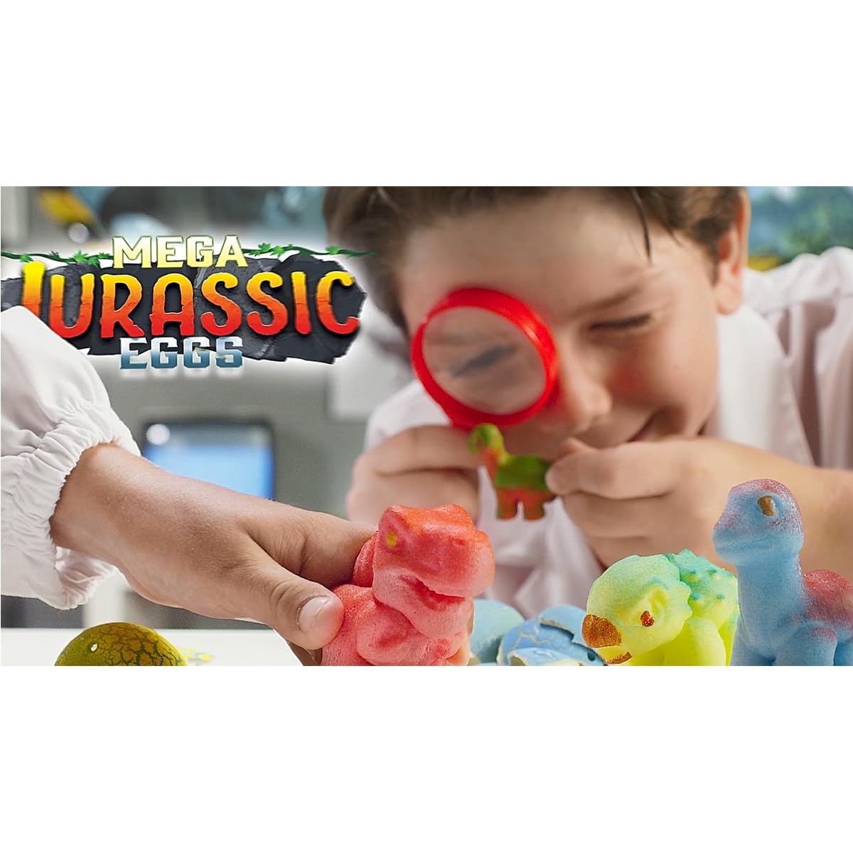 #sbabam Funny Box Mega Jurassic Eggs, zabawka od 3 lat, 3 sztuki, zabawka dinozaura dla dzieci urodzonych z magicznych jaj – idealna jako prezent dla dziecka