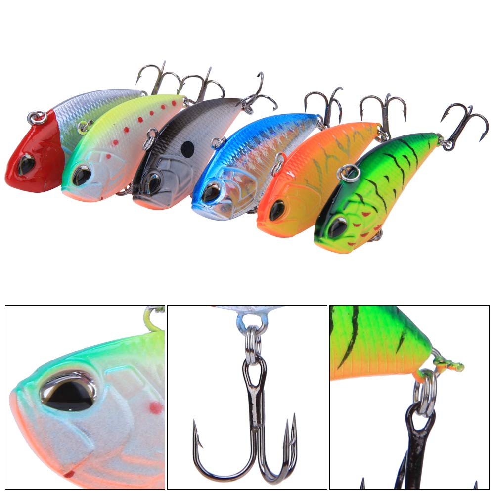 Señuelos de Pesca Blandos, 6PCSration Plástico Construido en Bola de Acero Cebo Artificial Realista Señuelo de Pesca Accesorio Swimbait for Señuelos de Agua Dulce y Salada Agua Salada