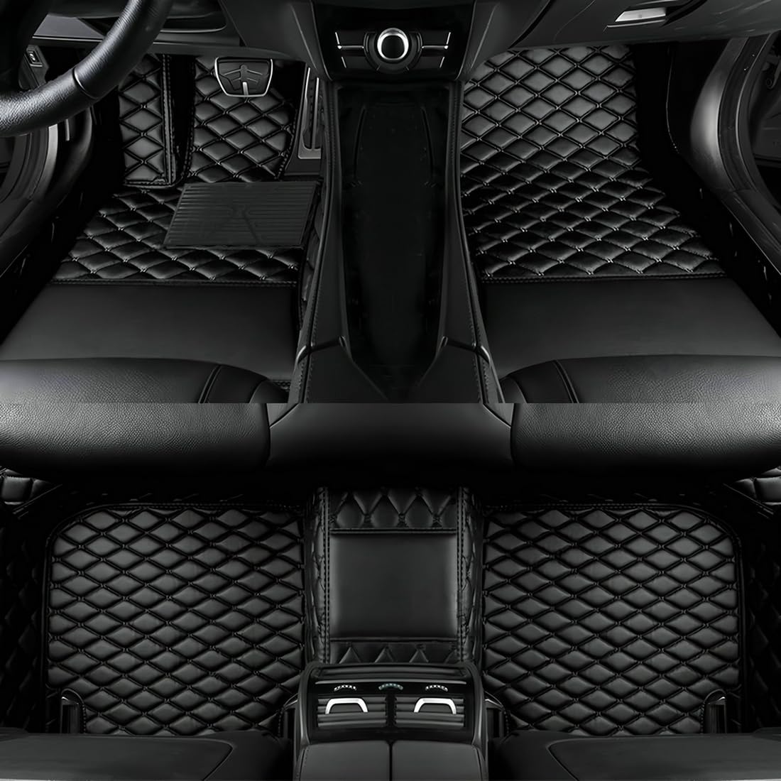 LUZiUNlnk Custom Personalized Floor Mats for Cars，Luxury Full Coverage All Car Floor Mats，Anti-Slip Leather Car Mat Set ，Custom Floor Mats for 99% of