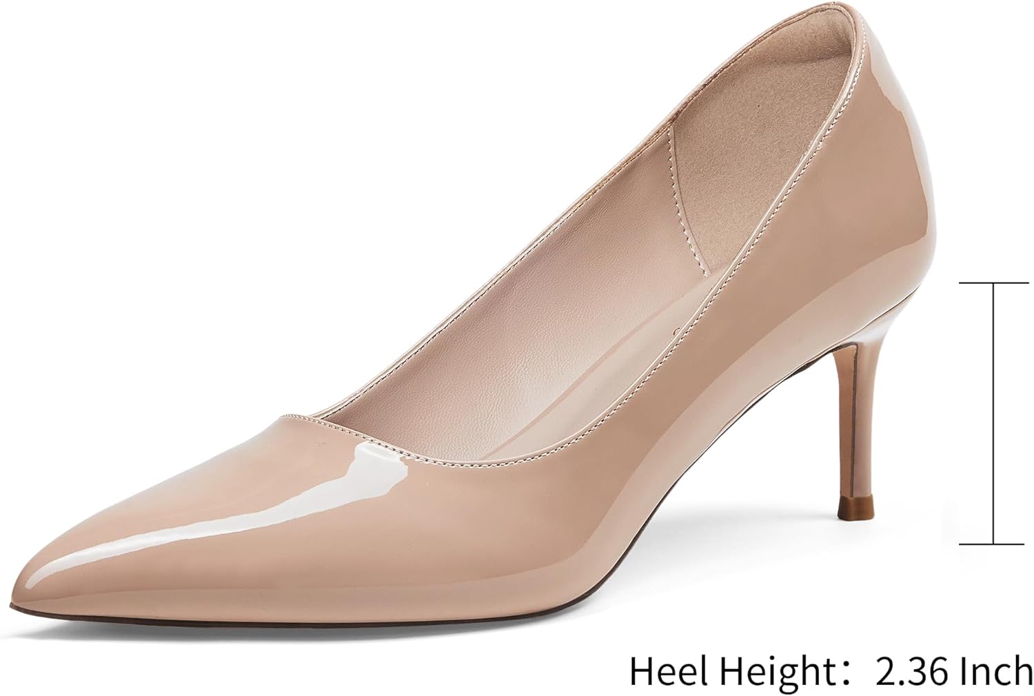 Elisabet Tang Kitten Heel Low Pumps 2.4 Inch Closed Pointed Toe Short Sexy Comfort Women Dressy Shoe at Work Office Date Prom Party Wedding Church - Image 4