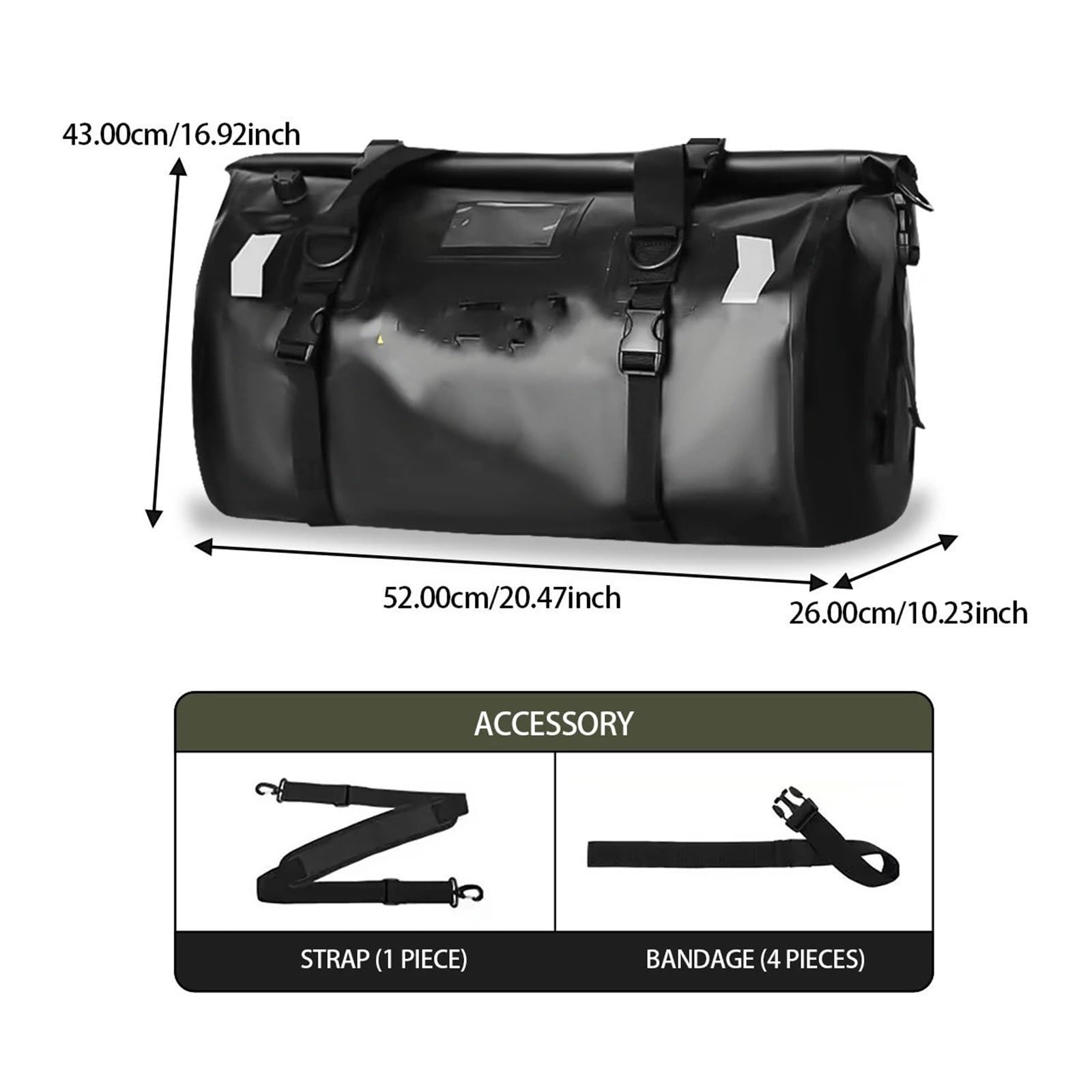 Top Case Motos Bolsa Motocicleta 40L/66L Impermeable Asiento Trasero Motor Coche Almacenamiento Picnic Viaje Mochila Aire Libre Bolsa De Moto(Black 66L)