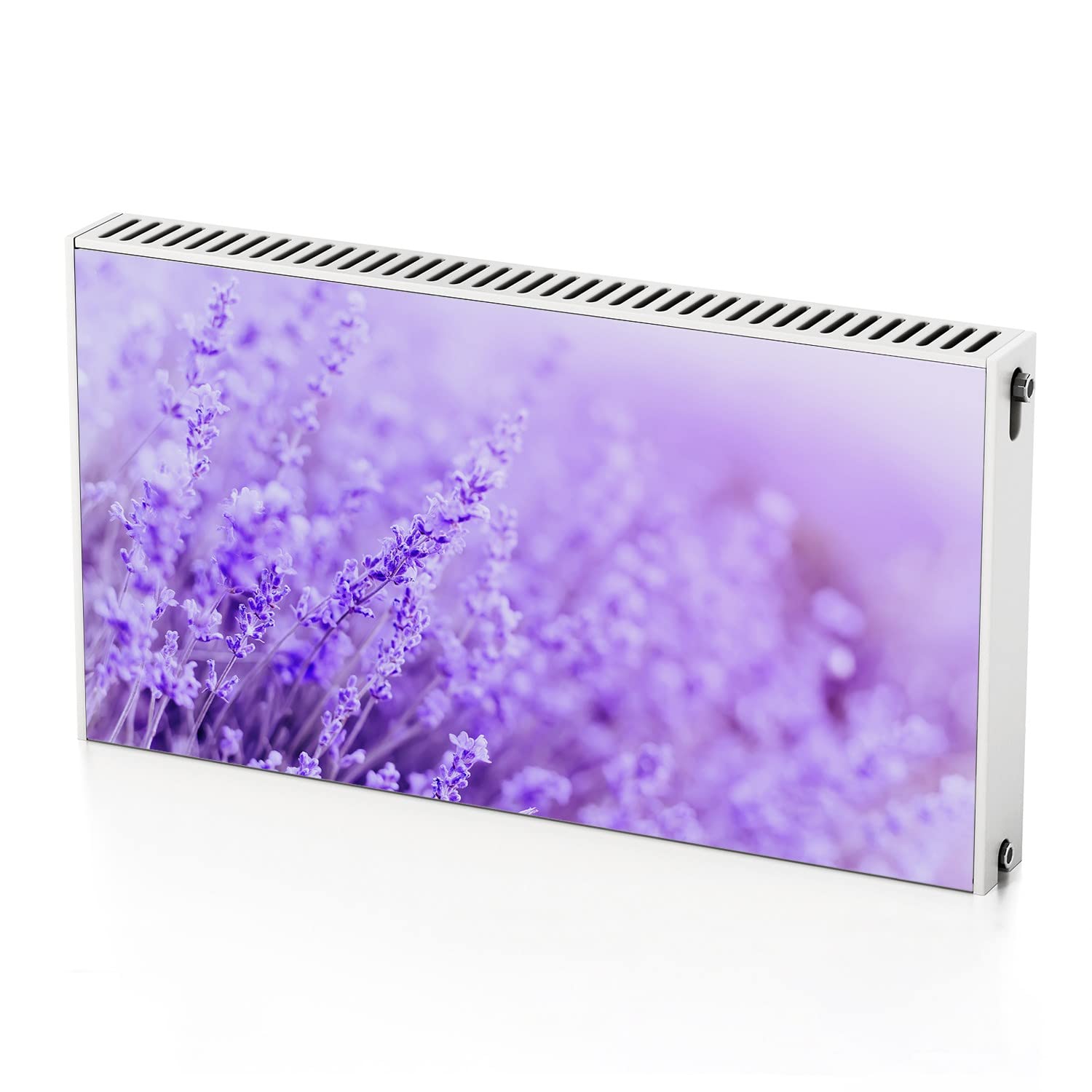 Cache radiateur magnétique 110x60 prairie lavande pour cacher un chauffage usé