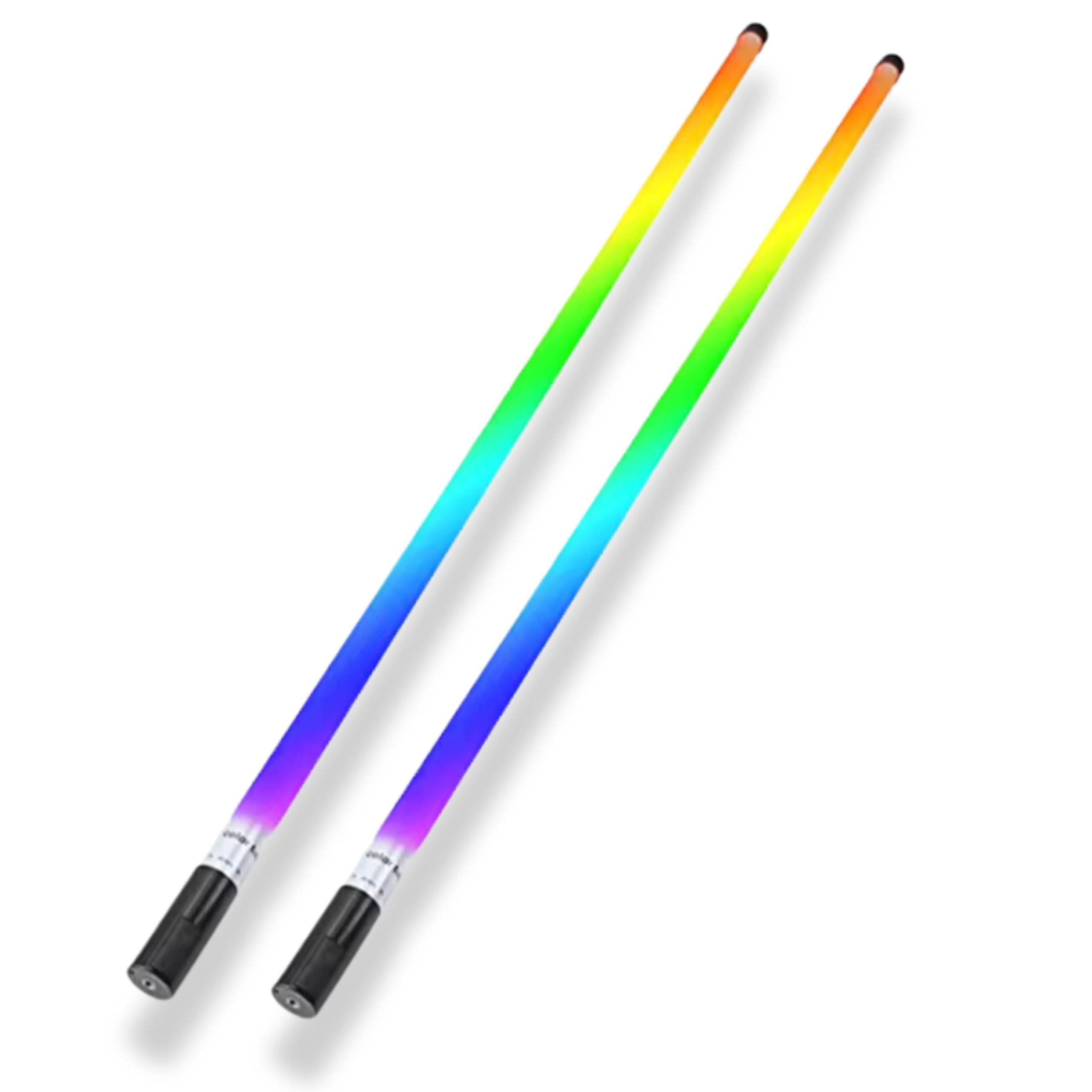 2-Pack GamerDens 360 RGB LED 4ft Tube Light Wireless Smart WiFi Rechargeable for Photo Video Studio Gaming Streaming Decor with Music Sync (Black)