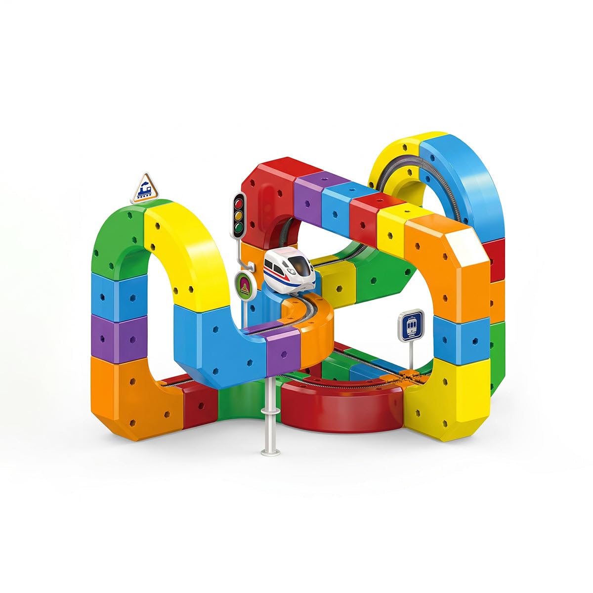 Electric Train Track Set for Kids 3D Magic Flexible Race Track, Gravity-Defying Electric Train Building Blocks, Modular Educational STEM Toy for Boys & Girls (51)-image-18