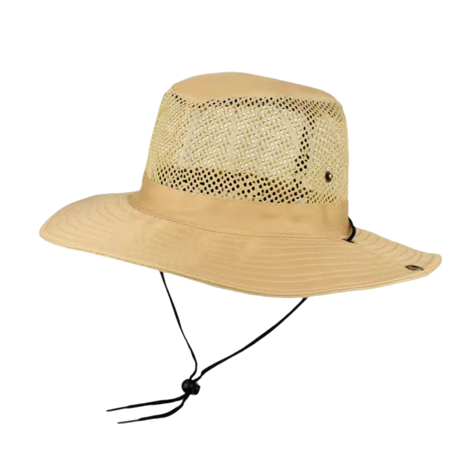 Cappellino da Baseball,Cappello Pescatore Cappello Sole Uomo All'aperto, Pesca A Maglia Leggero con Design Traspirante Secco Rapido per Escursioni-Beige