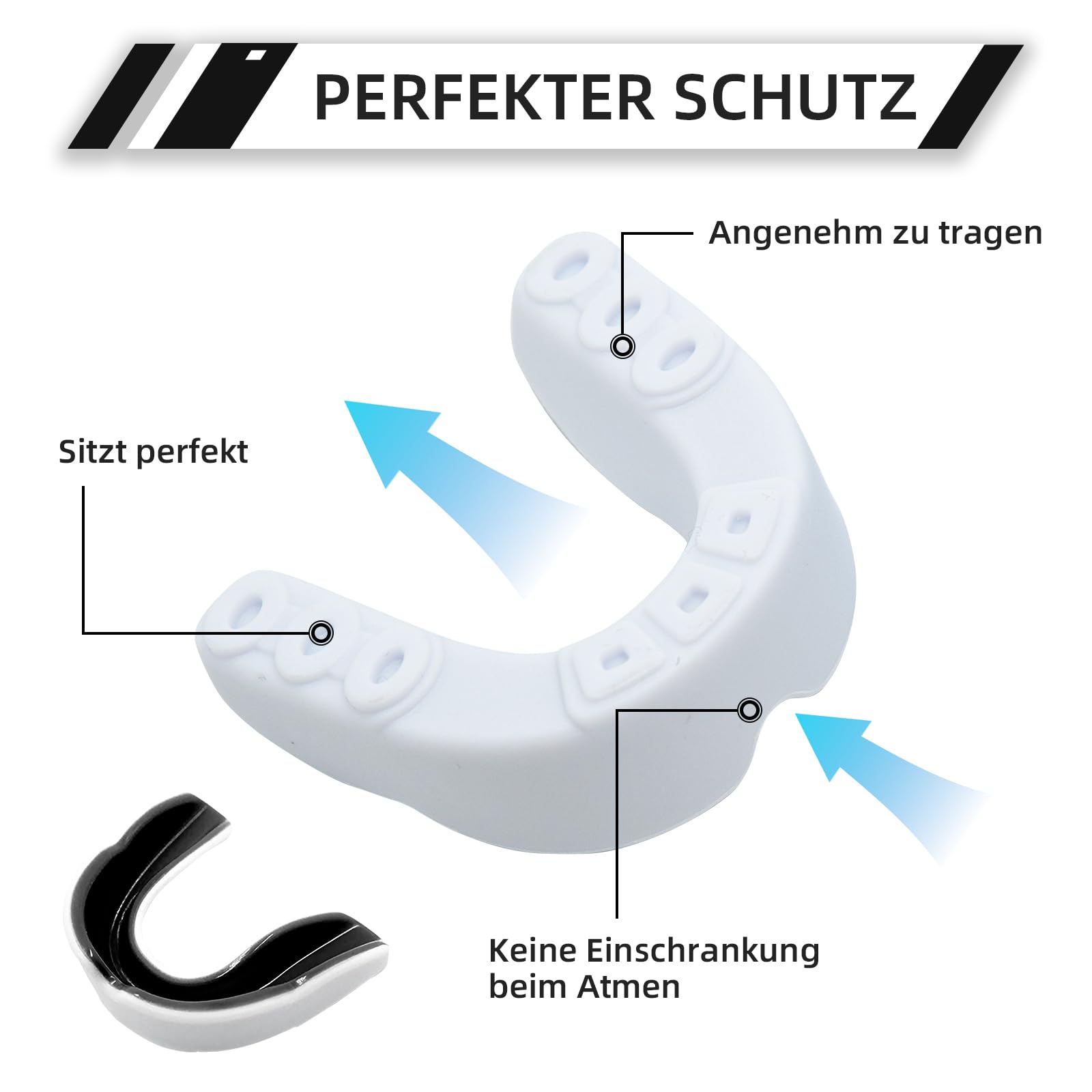 REPTON - Custodia protettiva per la bocca, con doppio gel per la boxe, protezione per i denti, traspirante, per karate, hockey, jiu jitsu, muay thai, wrestling, combattimento, sport (2 gomme