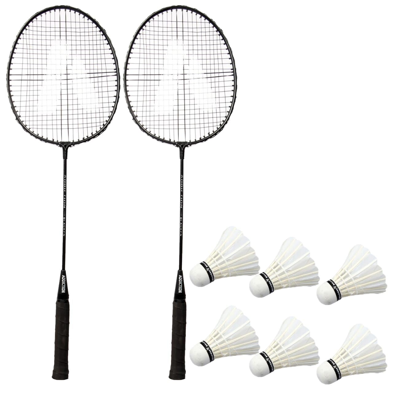 Addiction Single Badminton Racquet Set of 2pcs and 6 pcs Shuttle Cock (Combo) (B0CXHLDRFB) Amazon Price History, Amazon Price Tracker