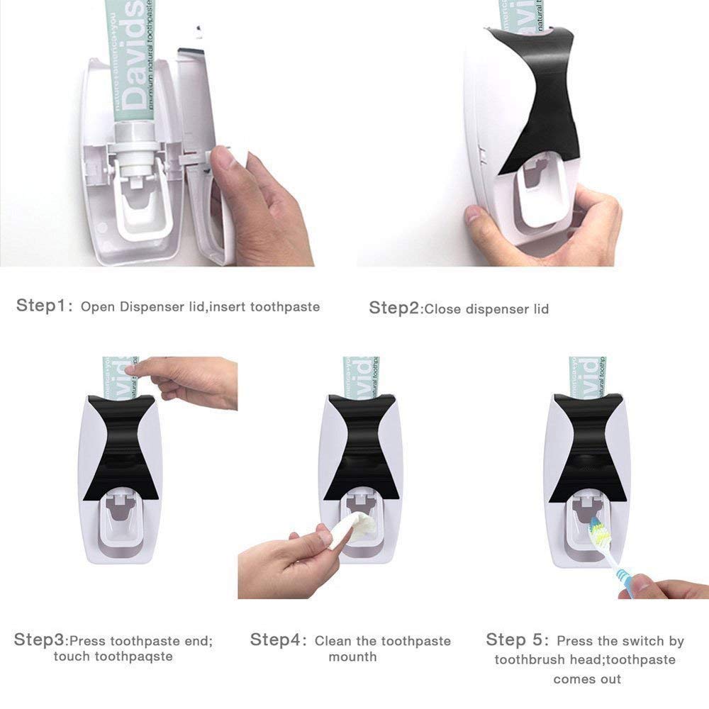 GLOWICK Smart Wall Mounted Automatic Toothpaste Dispenser Holder 2