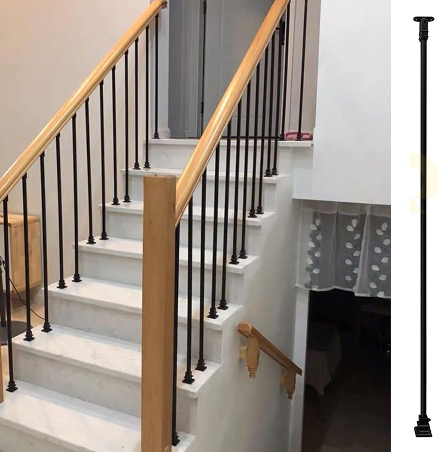 Stair Railing Handrail Deckorators Spindle Post for Stairs, Iron Round