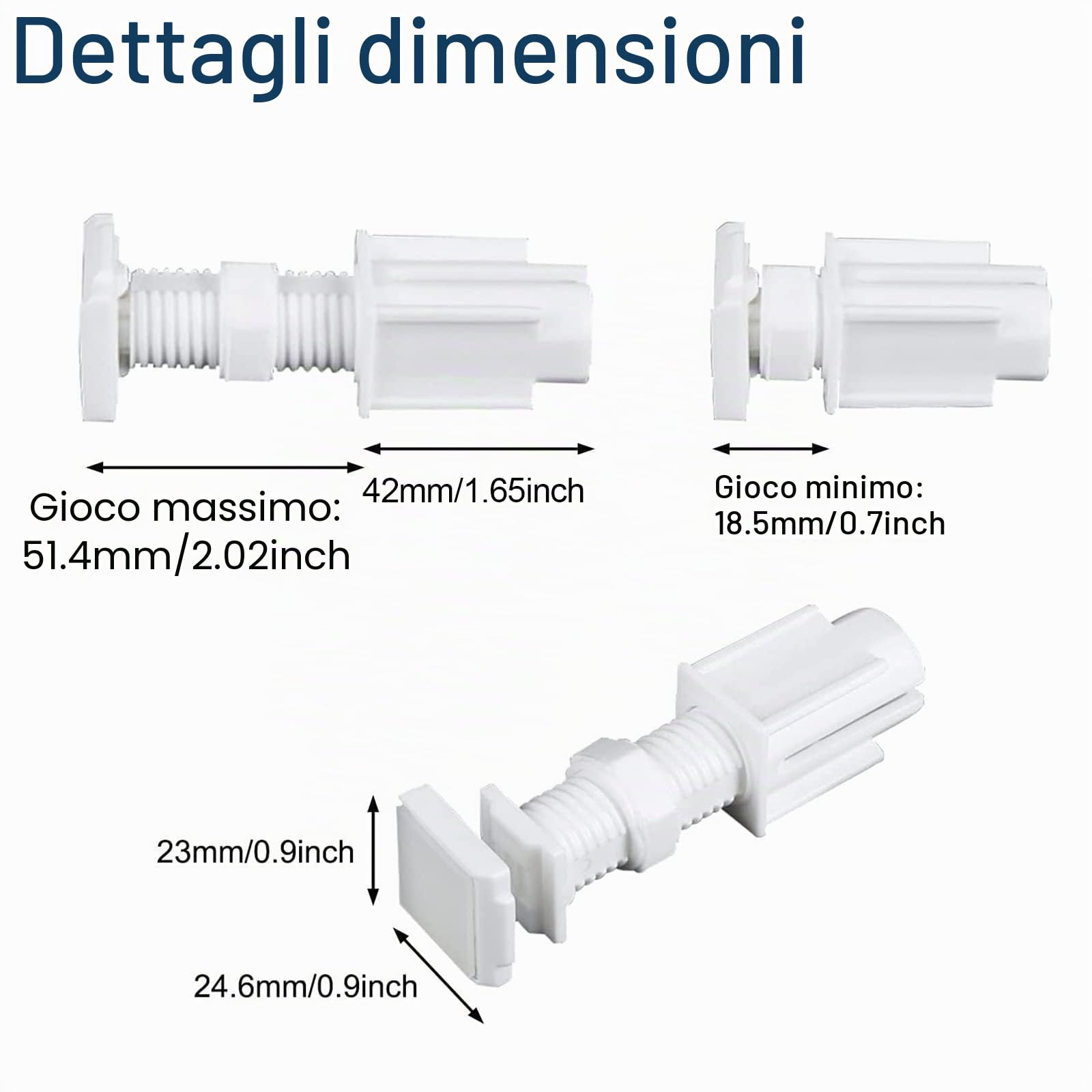 INCREWAY Tende veneziane senza fori, senza attrezzi, 4 supporti adesivi per tende veneziane manuali senza attrezzi, senza fori per finestre (bianco)