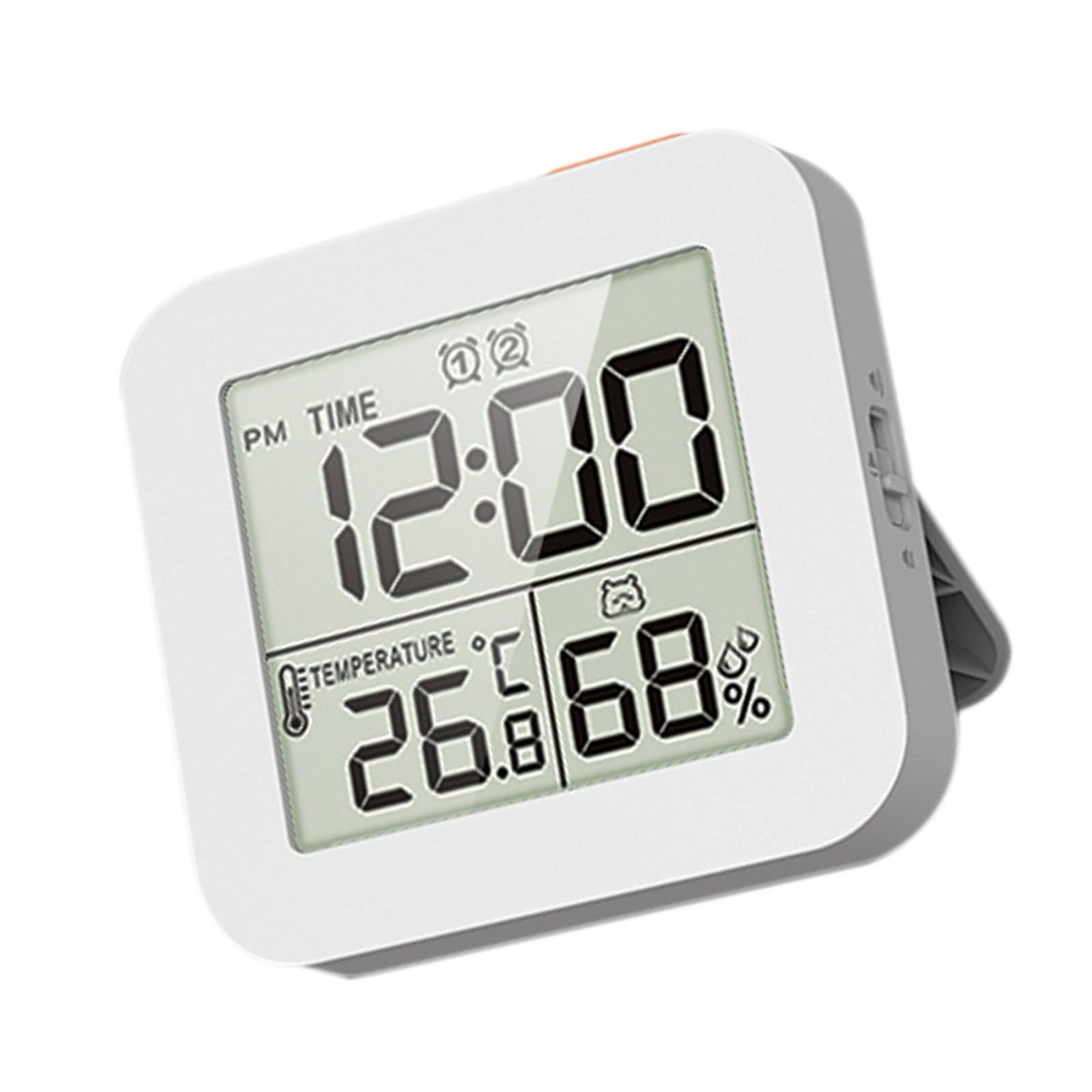 Tsophreniq Desk Clock with Temperature and Humidity Indicators Three Alarms Digital Alarms Battery Operated Clock for Sleepers Small Alarm