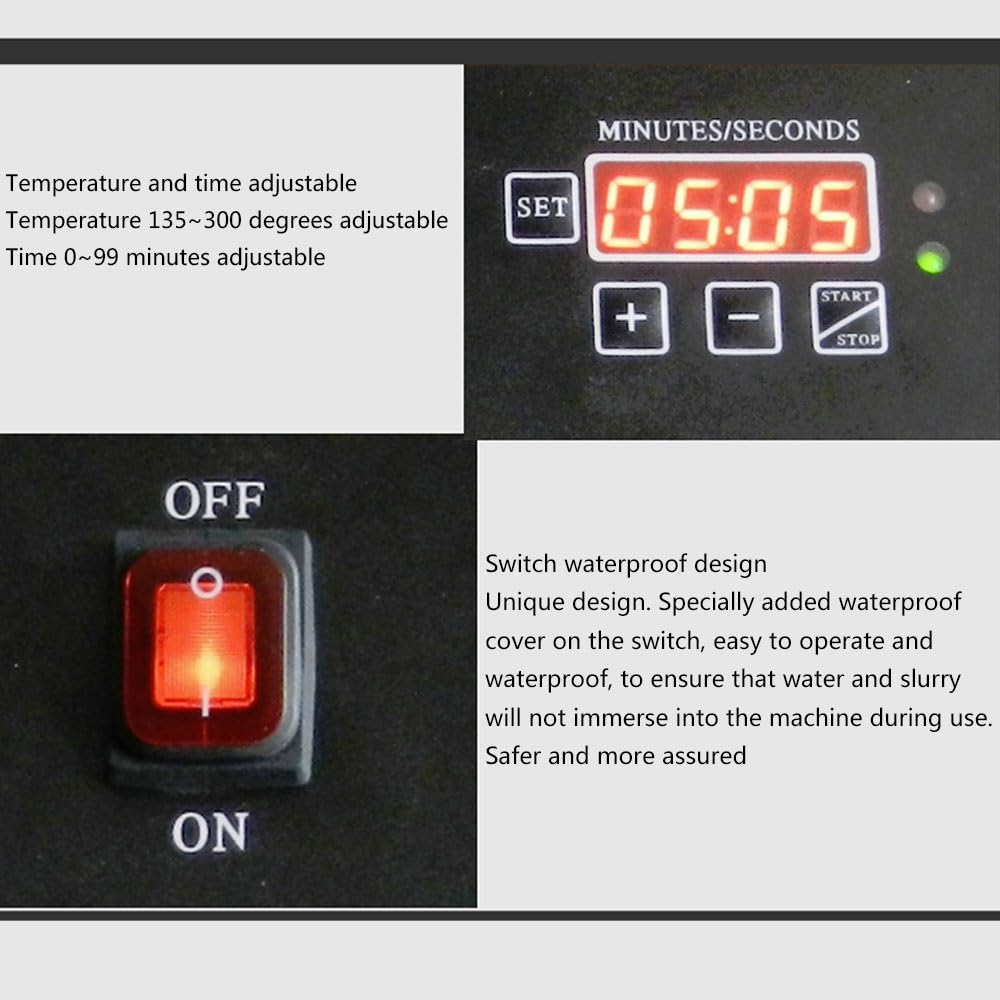 Gofrera Belga Gofrera Comercial Plancha Para Gofres Comercial Máquina De Gofres Redonda Antiadherente Girado Control De Temperatura Y Tiempo Para Waffles, Hash Browns, Snacks 1000W (Color : 220V)