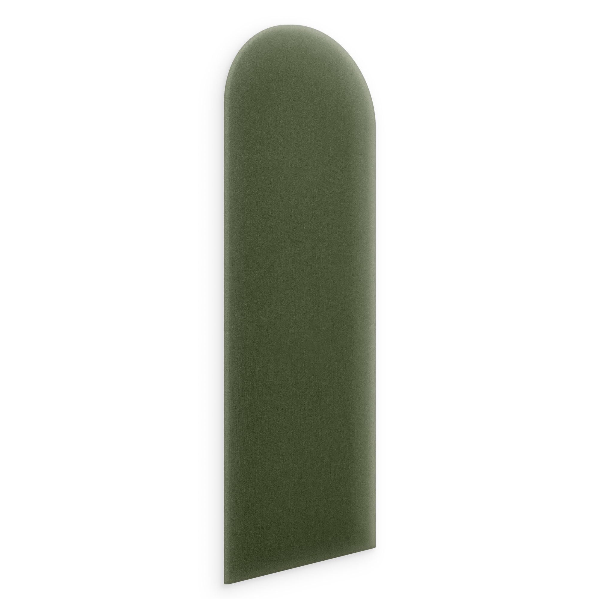 murando - Wall cushion as a headboard for a bed Oval Velvet Premium 60x20 cm - Padded wall panel wall decoration for bedroom living room children's room - khaki