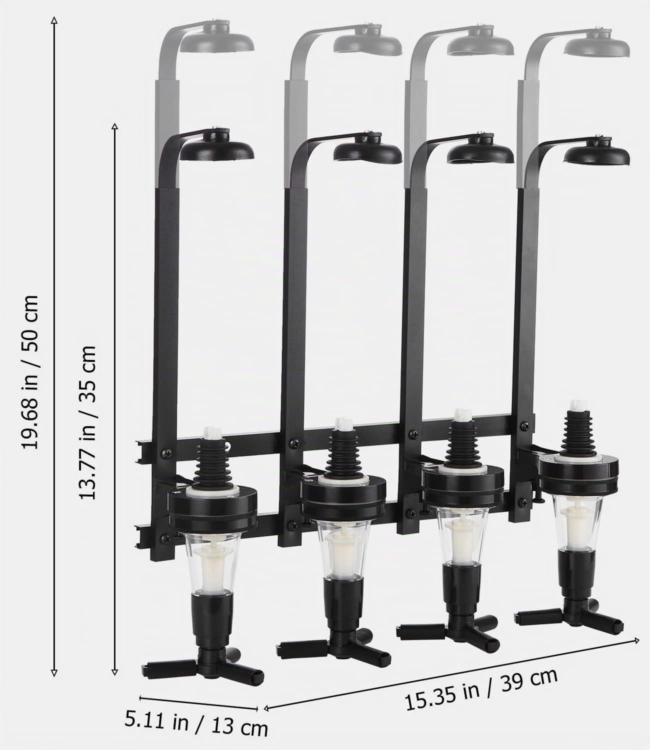 Bar Butler Dispenser Alcolici Bevande Erogatore 4 Bottiglie Dosatore Liquori Wine Rack Bar Bottiglia Ottica per Spiriti di Liquori Vino Birra, Ideale per Feste, celebrazioni, Decorazione(Nero)