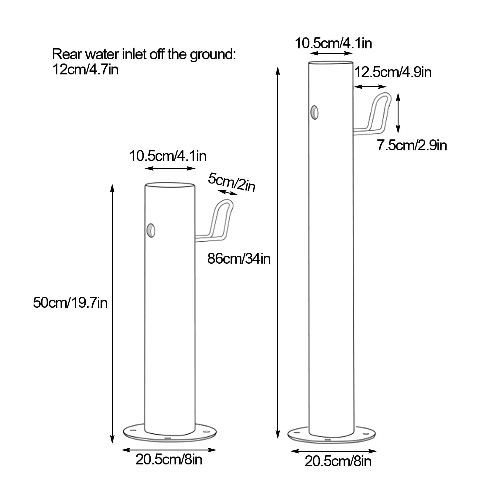 Columna de Agua para jardín Exterior de Acero Inoxidable 304, hidrante Vertical contra Incendios, Grifo anticongelante de Suelo para riego y Lavado,86cm/34in