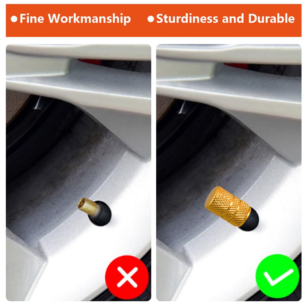 5 Tappi Valvole In Alluminio Per Auto, Moto E Bici - Stile Bullet, Nero - Foto 12