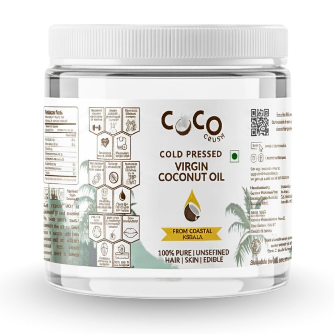 COCO CRUSH Extra Virgin Oil Pulling Coconut Oil Jar | Cold Pressed & 100% Pure | Ayurvedic Gandusha Kriya for Oral Detox, Strong Gums & Fresh Breath (500ML)-picture-14